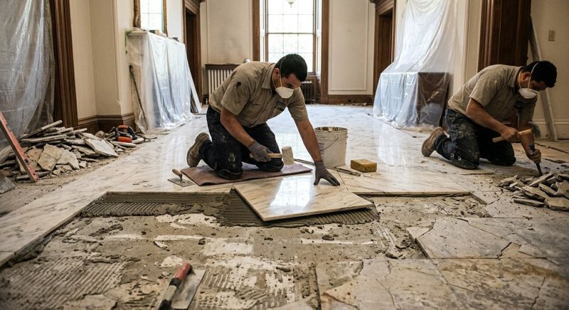 Marble Floor Replacement in Overland Park, KS