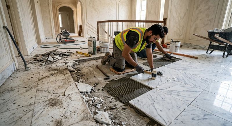Stone Floor Installation in Overland Park, KS